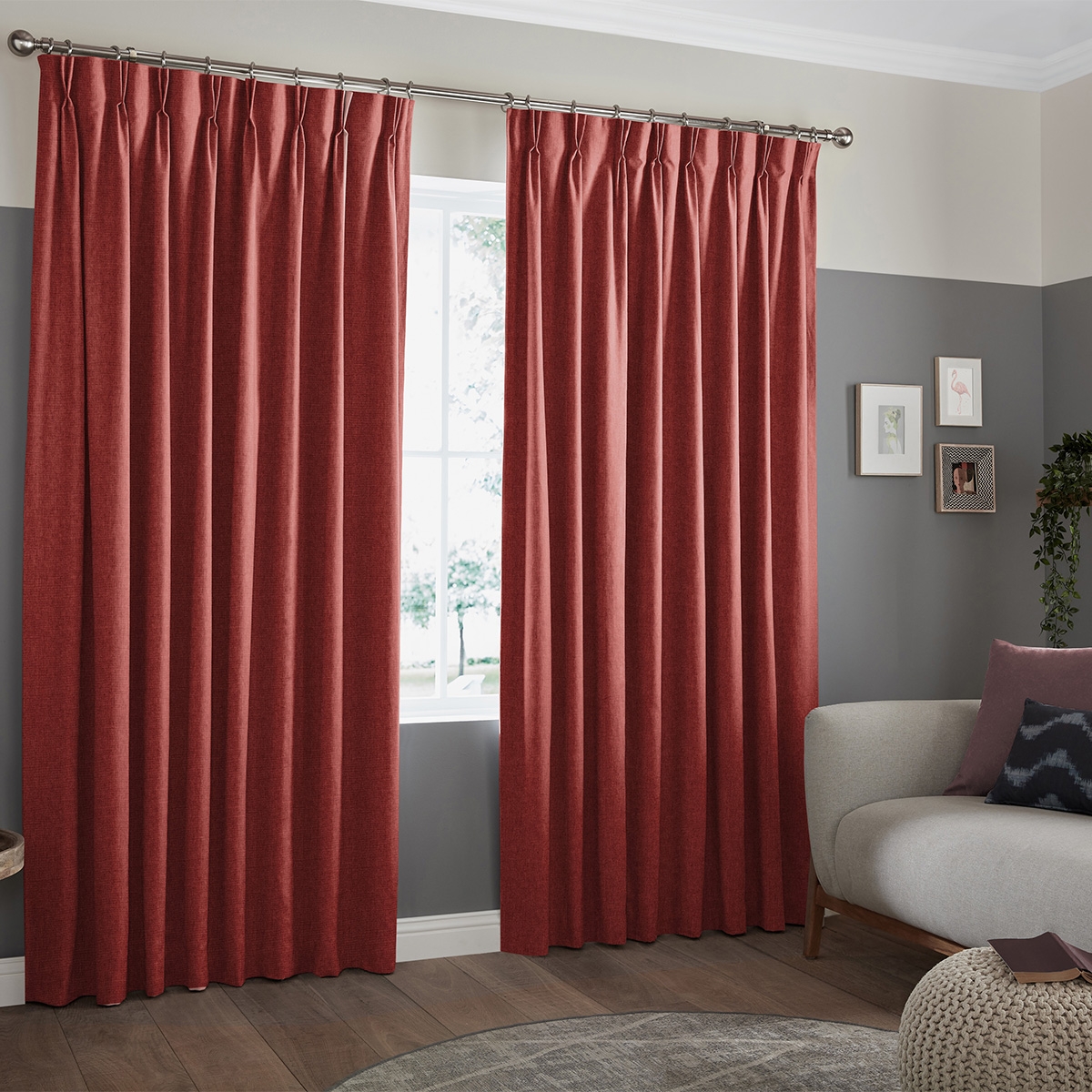 Product photograph of Ruben Scarlet Curtain from Choice Furniture Superstore.