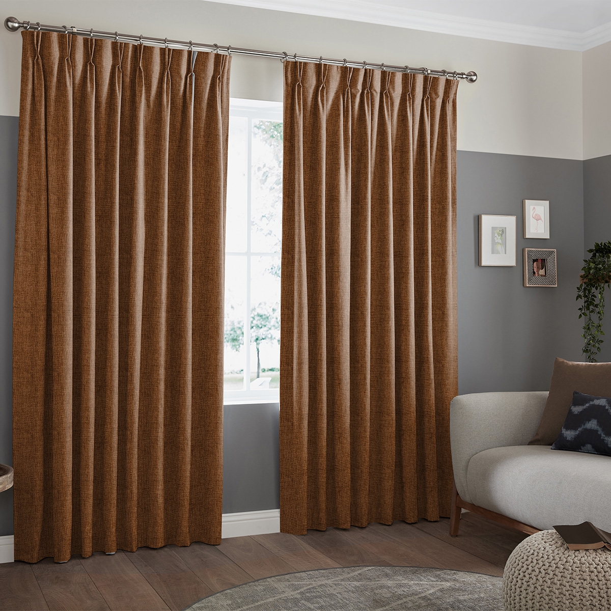 Product photograph of Virgil Terracotta Curtain from Choice Furniture Superstore.
