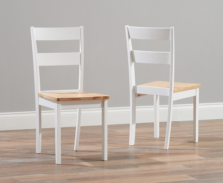 Product photograph of Clearance - Serena Oak And White Dining Chair Sold In Pairs - Fs473 from Choice Furniture Superstore.