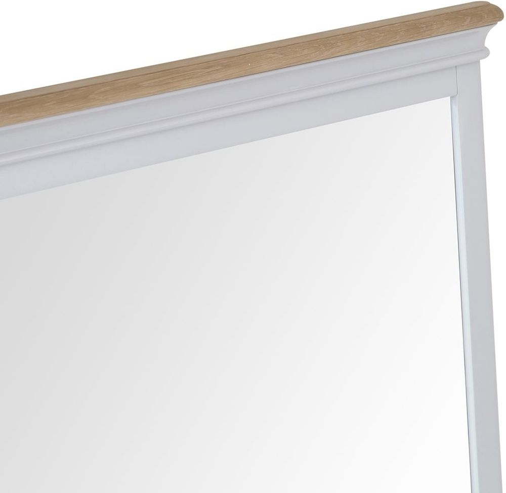 Product photograph of Clearance - Annecy Oak And Soft Grey Painted Rectangular Wall Mirror - 100cm X 65cm - 709 from Choice Furniture Superstore.