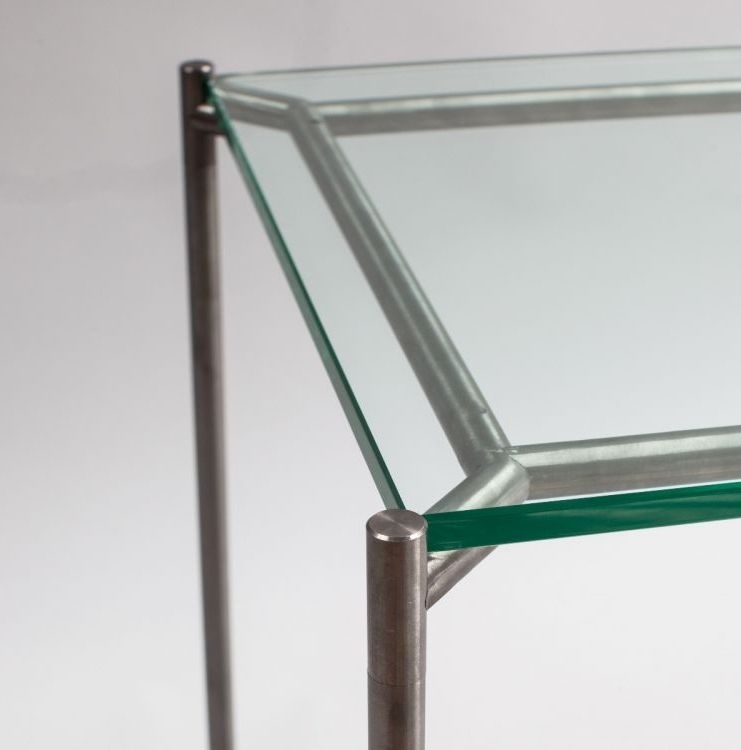 Product photograph of Clearance - Gillmore Space Stockwell Clear Glass Top Rectangular Coffee Table With Gun Metal Frame - Fs523 from Choice Furniture Superstore.