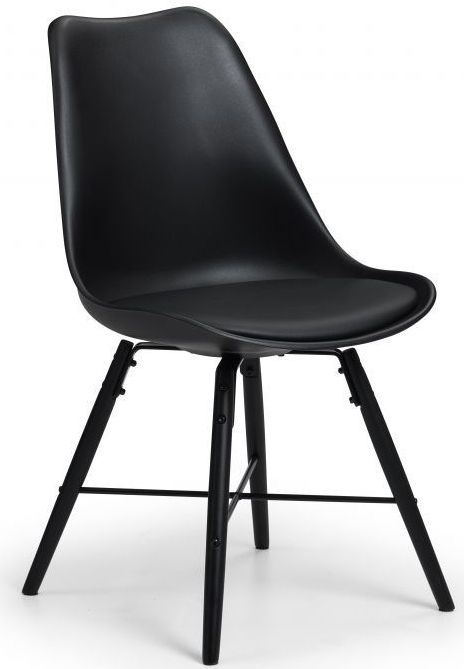 Product photograph of Clearance - Julian Bowen Kari Black Leather Dining Chair Sold In Pairs - Fs544 from Choice Furniture Superstore.