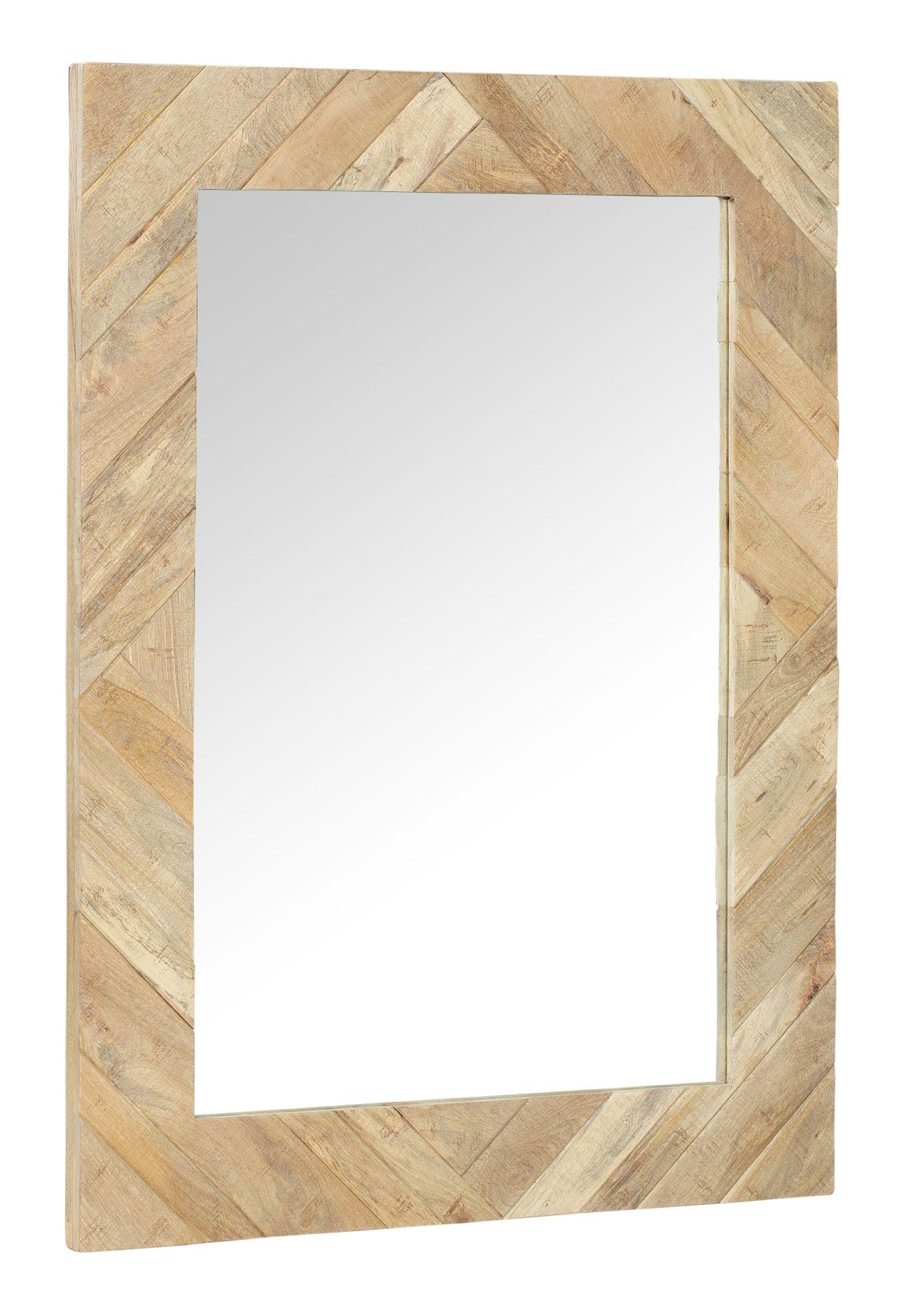 Product photograph of Clearance - Rennes Chevron Wall Mirror - Rustic Mango Wood from Choice Furniture Superstore.