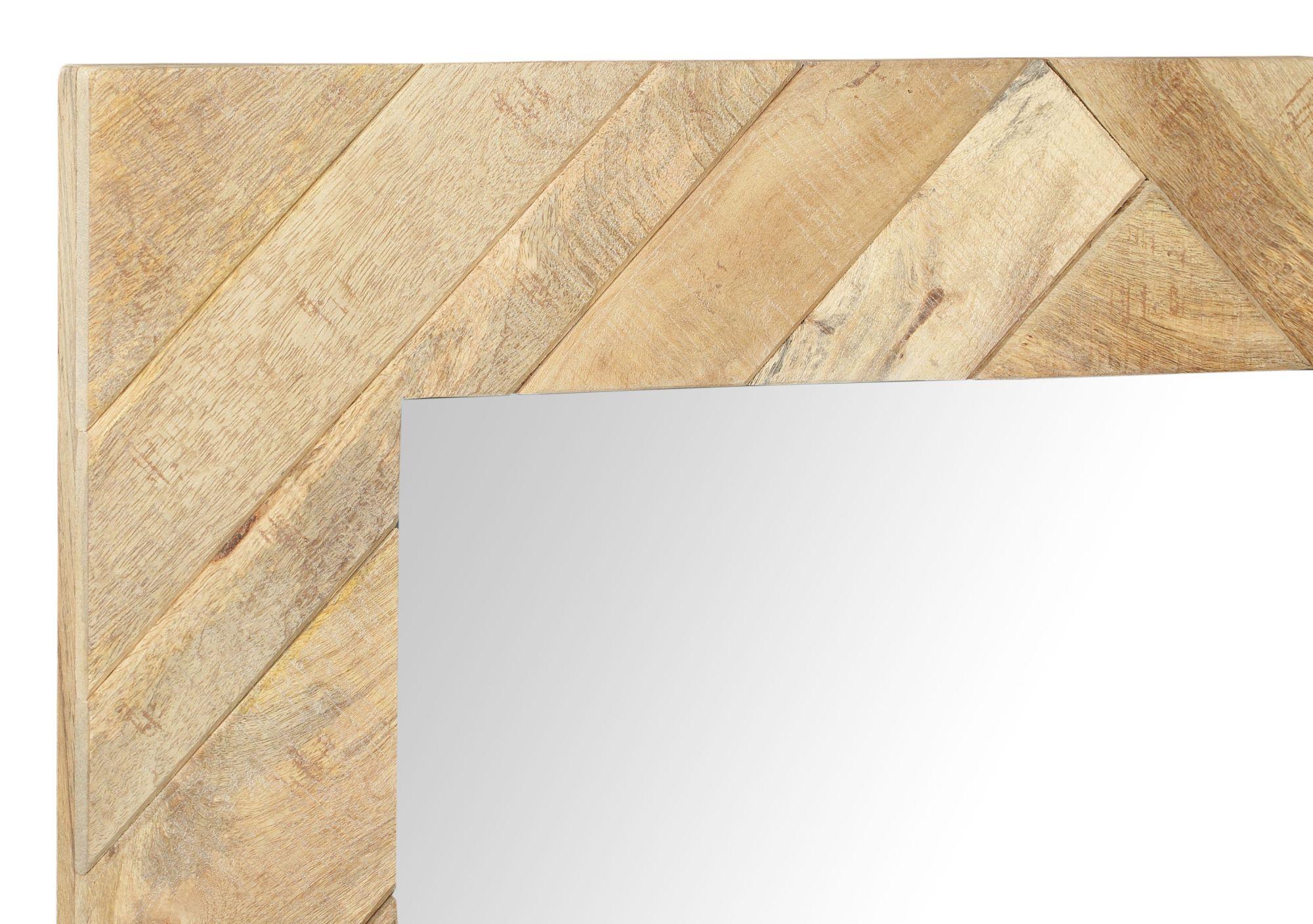 Product photograph of Clearance - Rennes Chevron Wall Mirror - Rustic Mango Wood from Choice Furniture Superstore.