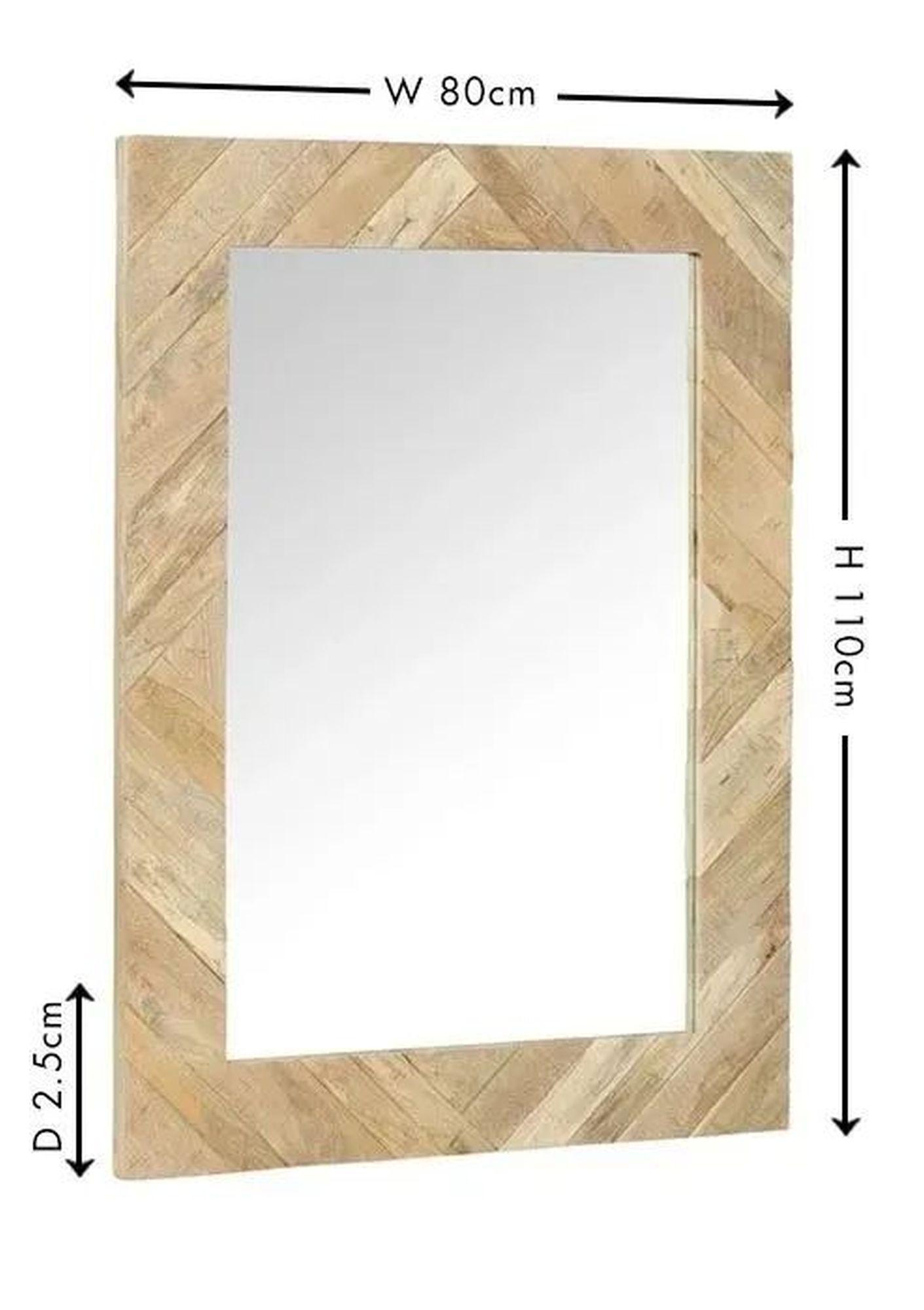 Product photograph of Clearance - Rennes Chevron Wall Mirror - Rustic Mango Wood from Choice Furniture Superstore.