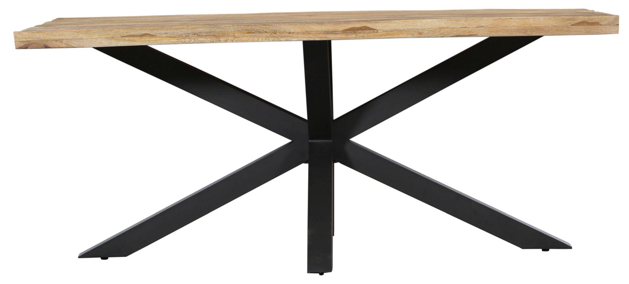 Product photograph of Fargo 200cm Mango Wood Industrial Dining Table With Black Spider Legs from Choice Furniture Superstore.