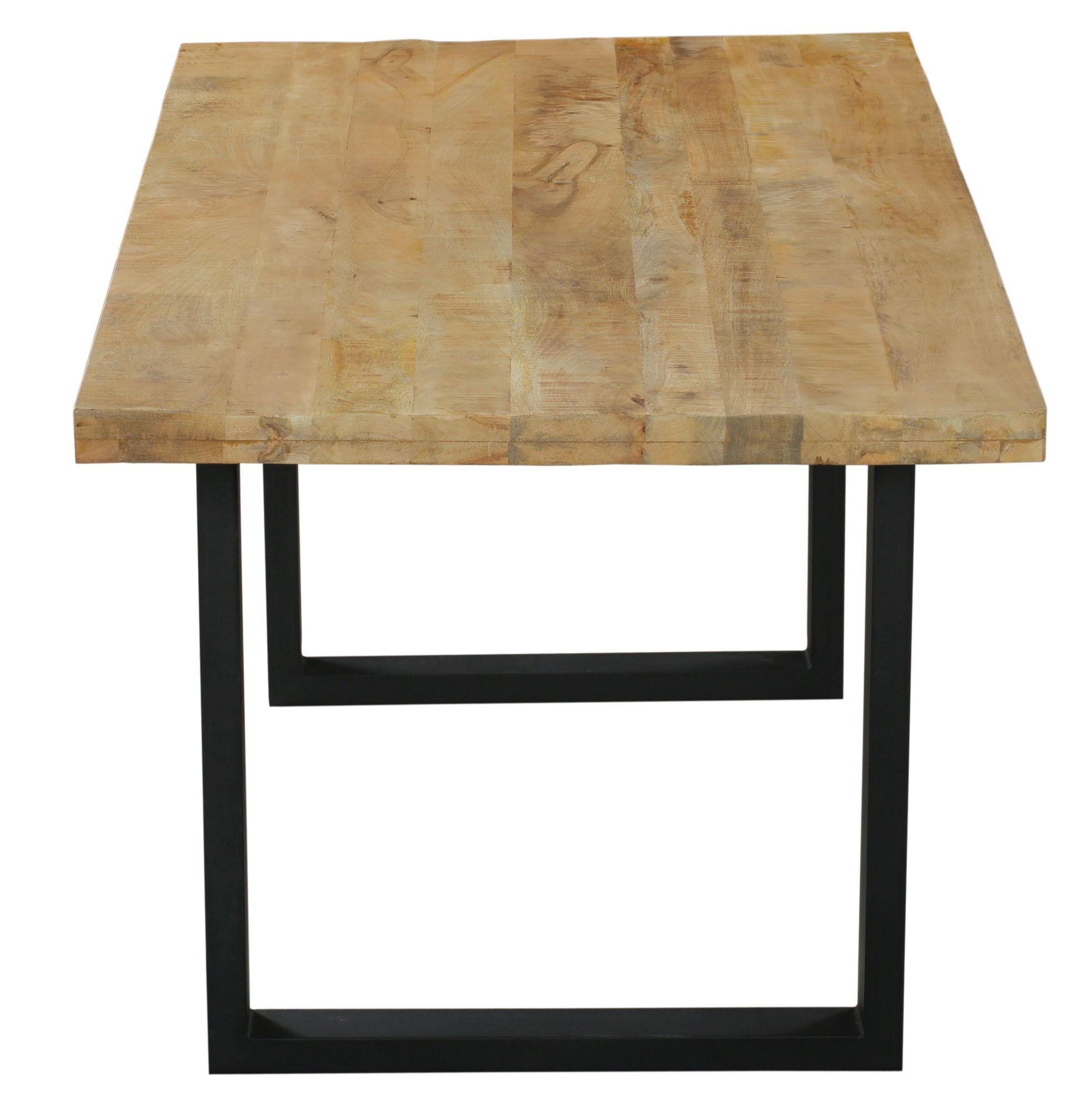 Product photograph of Fargo 180cm Mango Wood Industrial Dining Table With Black U Legs from Choice Furniture Superstore.