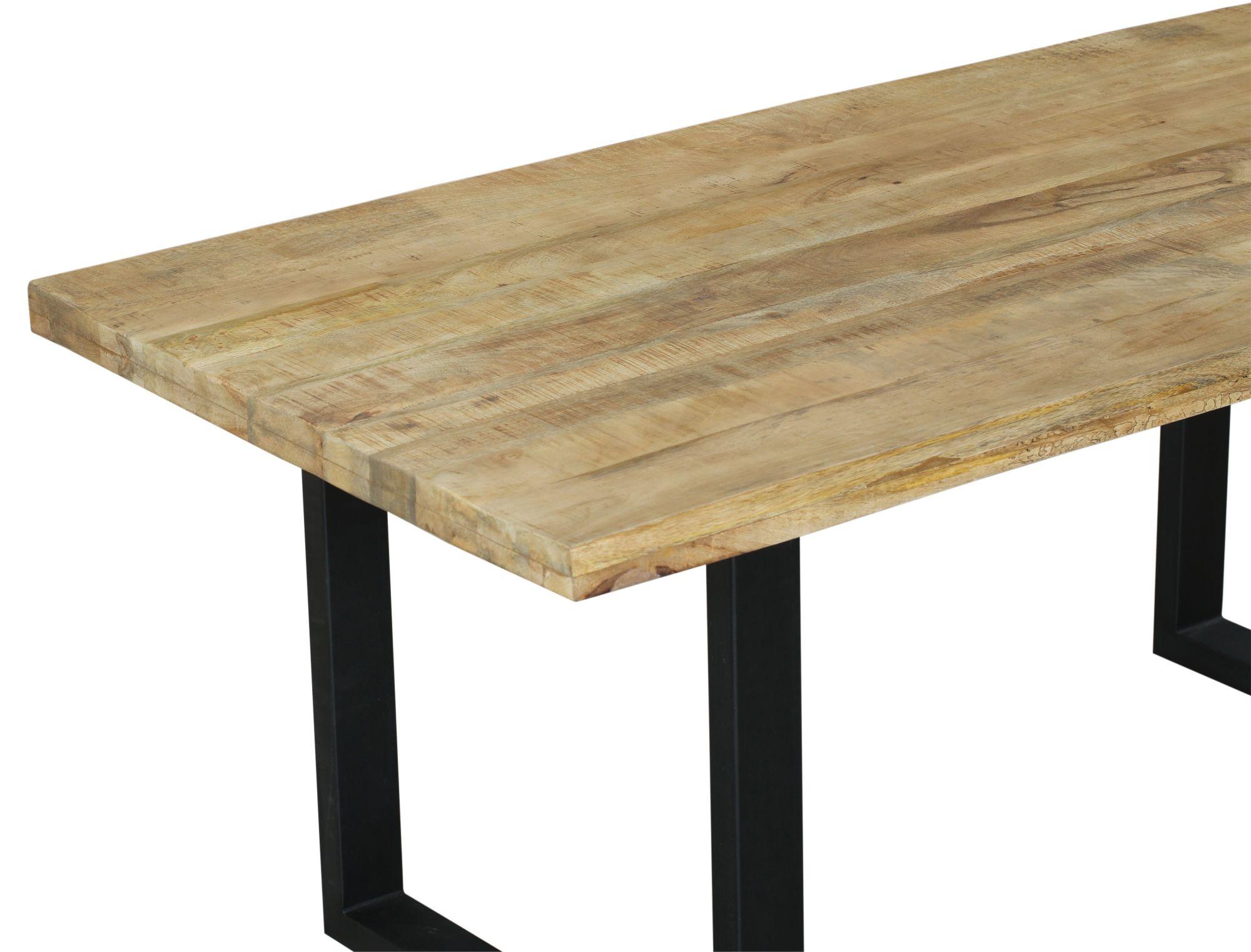 Product photograph of Fargo 180cm Mango Wood Industrial Dining Table With Black U Legs from Choice Furniture Superstore.