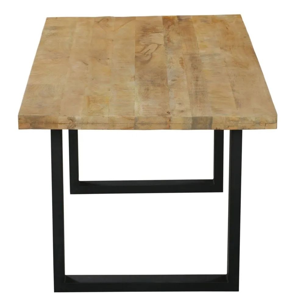 Product photograph of Fargo 8 Seater Industrial Dining Table - Rustic Mango Wood With Black U Legs from Choice Furniture Superstore.