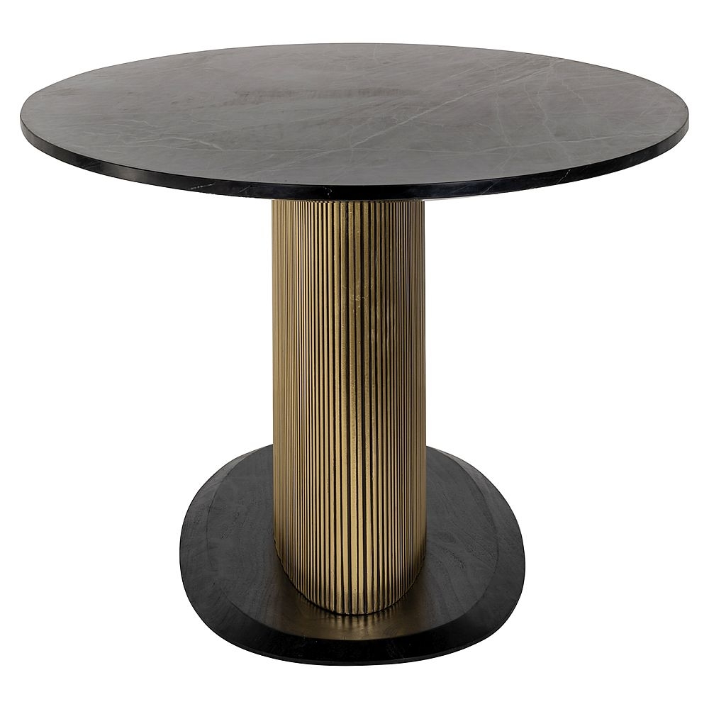 Ironville Golden and Black Marble Top Oval Dining Table - 235cm