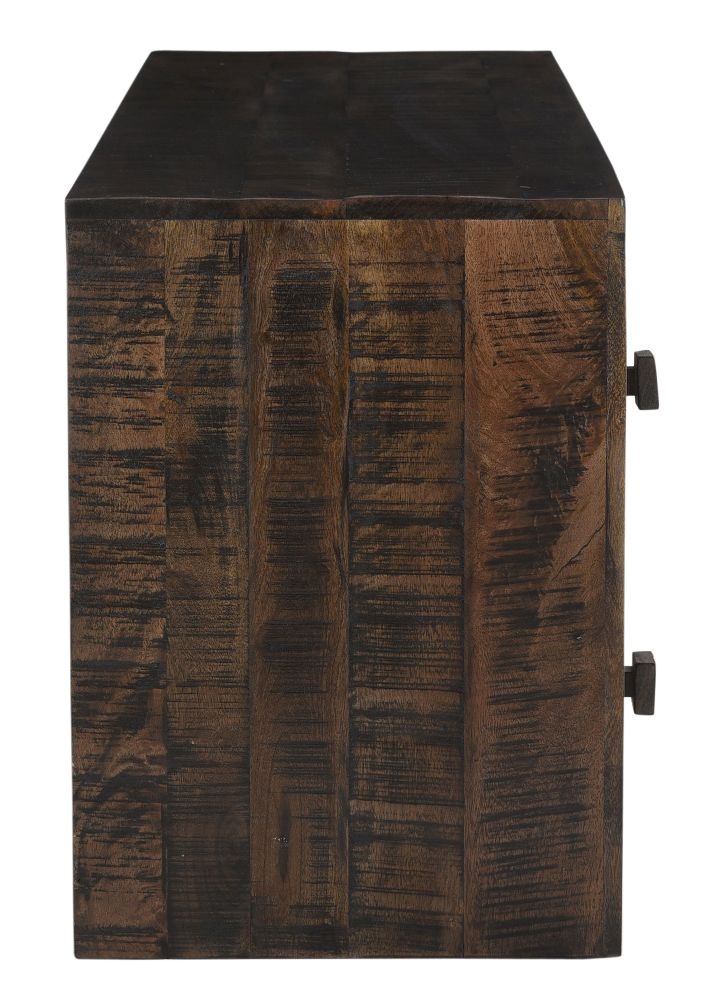 Product photograph of Clearance - Dakota Mango Wood Tv Unit Indian Dark Walnut Rustic Finish Large Cabinet 120cm Stand Upto 43in Plasma Tv - Brand New Item from Choice Furniture Superstore.