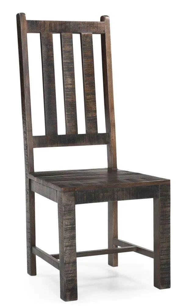 Product photograph of Clearance - Dakota Mango Wood Dining Chair Slatted Back Indian Dark Walnut Rustic Finish from Choice Furniture Superstore.