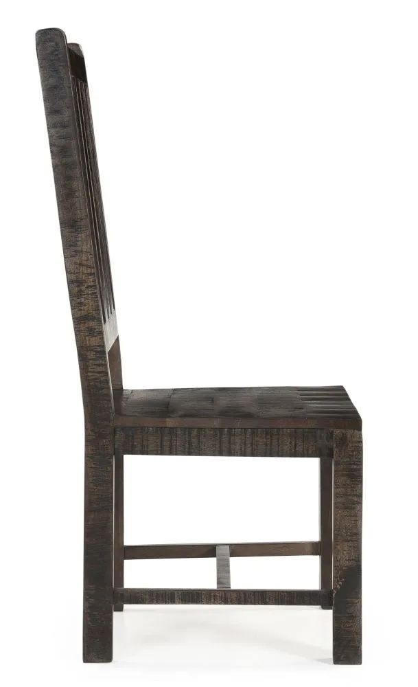 Product photograph of Clearance - Dakota Mango Wood Dining Chair Slatted Back Indian Dark Walnut Rustic Finish from Choice Furniture Superstore.
