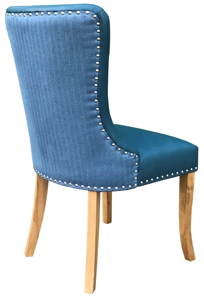 Product photograph of Set Of 2 Dorset Oak Blue Hug Dining Chair from Choice Furniture Superstore.