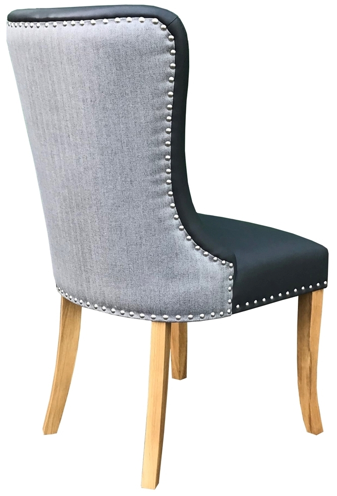 Product photograph of Set Of 2 Dorset Oak Grey Hug Dining Chair from Choice Furniture Superstore.