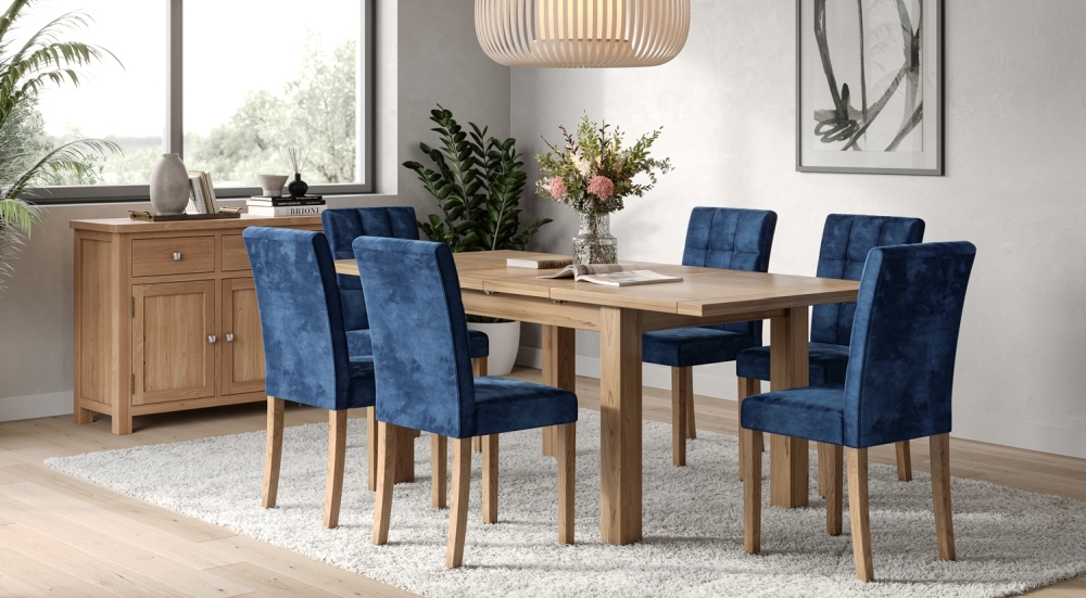 Product photograph of Set Of 2 Ocean Blue Fabric Dining Chair from Choice Furniture Superstore.