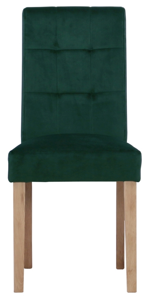 Product photograph of Set Of 2 Forest Green Fabric Dining Chair from Choice Furniture Superstore.