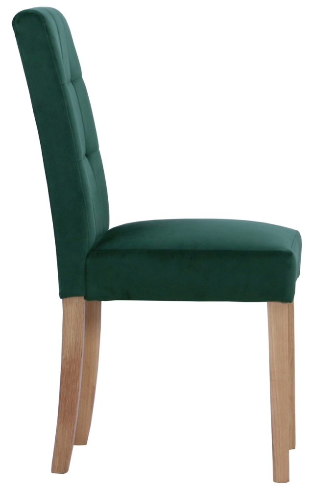 Product photograph of Set Of 2 Forest Green Fabric Dining Chair from Choice Furniture Superstore.