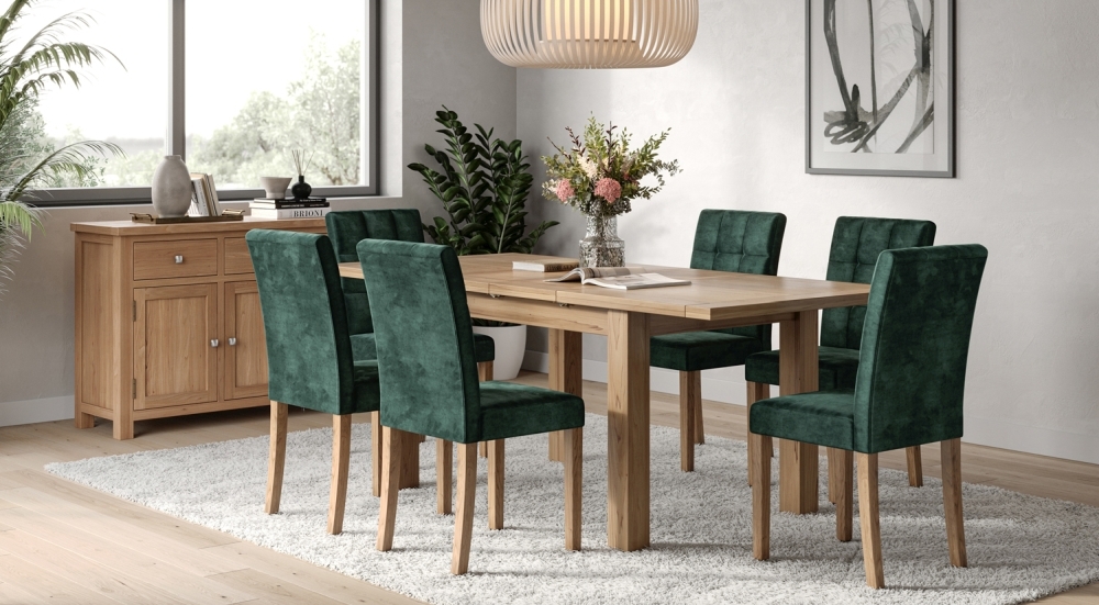 Product photograph of Set Of 2 Forest Green Fabric Dining Chair from Choice Furniture Superstore.