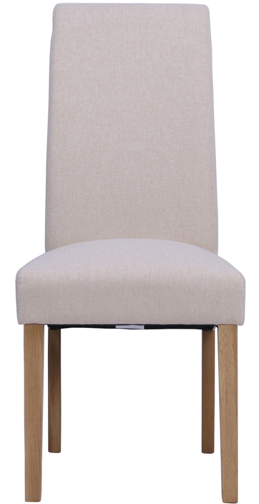 Appleby Oak Wesbury Rollback Velvet Fabric Upholstered Dining Chair (Sold in Pairs)