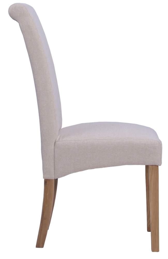 Appleby Oak Wesbury Rollback Velvet Fabric Upholstered Dining Chair (Sold in Pairs)
