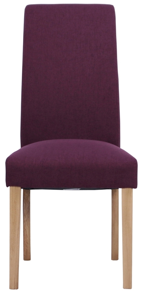 Product photograph of Set Of 2 Dorset Oak Maroon Wesbury Rollback Fabric Dining Chair from Choice Furniture Superstore.