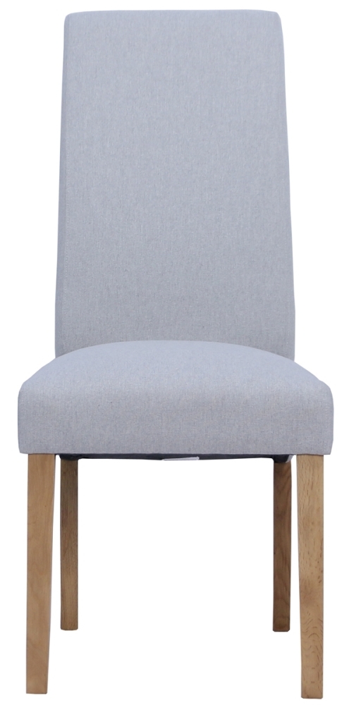 Product photograph of Set Of 2 Dorset Oak Light Grey Wesbury Rollback Fabric Dining Chair from Choice Furniture Superstore.