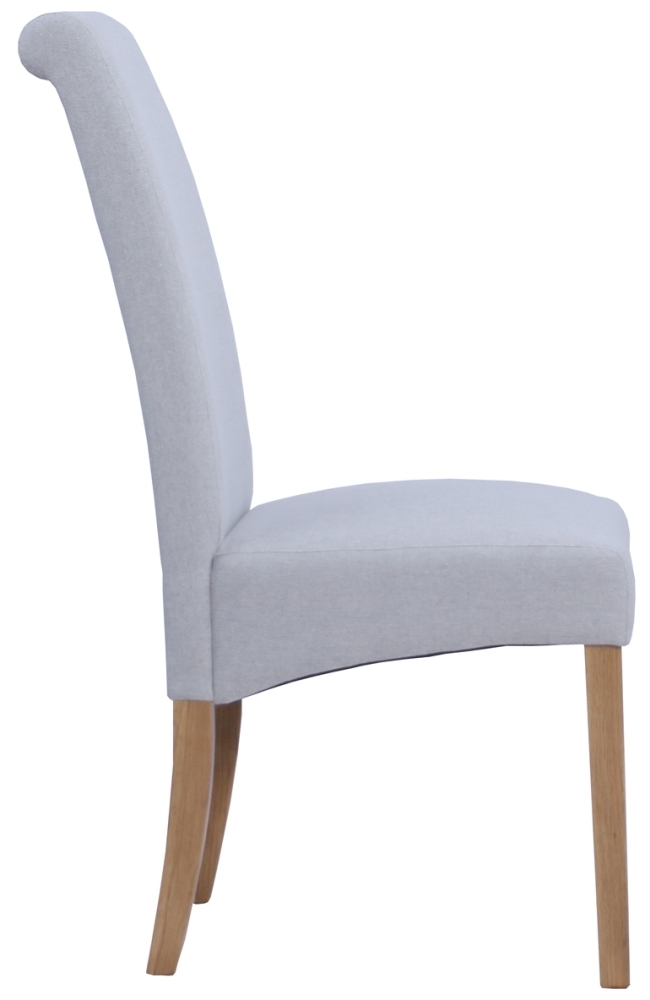 Product photograph of Set Of 2 Dorset Oak Light Grey Wesbury Rollback Fabric Dining Chair from Choice Furniture Superstore.