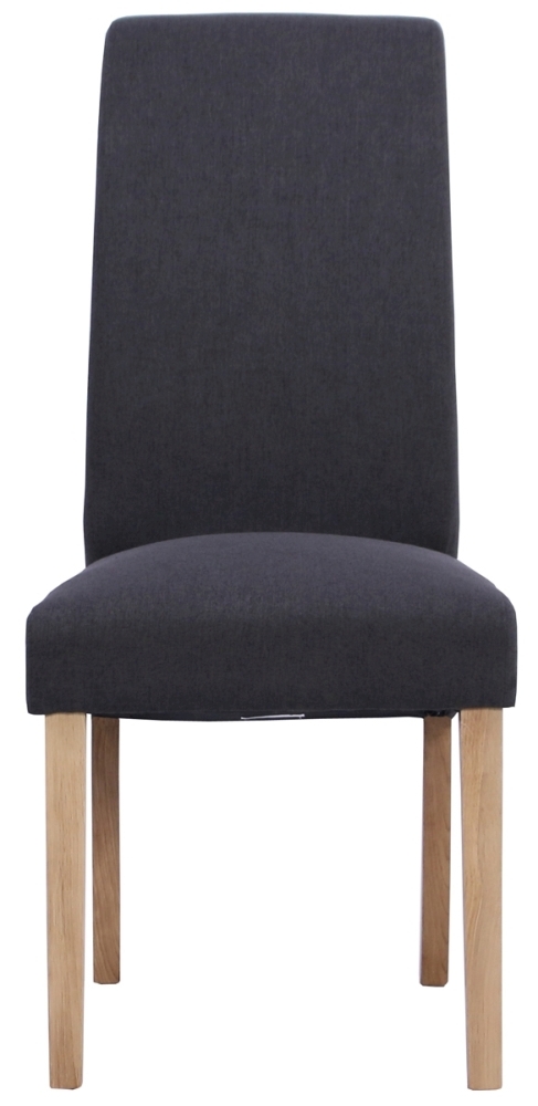 Product photograph of Set Of 2 Dorset Oak Dark Grey Wesbury Rollback Fabric Dining Chair from Choice Furniture Superstore.