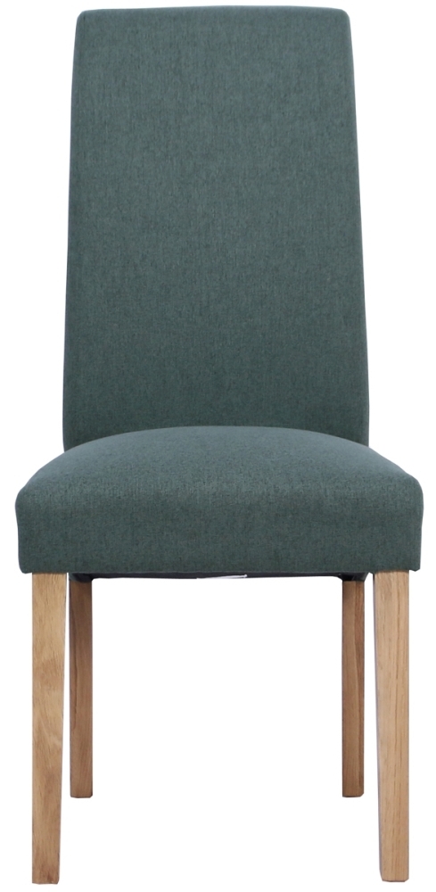 Product photograph of Set Of 2 Dorset Oak Green Wesbury Rollback Fabric Dining Chair from Choice Furniture Superstore.