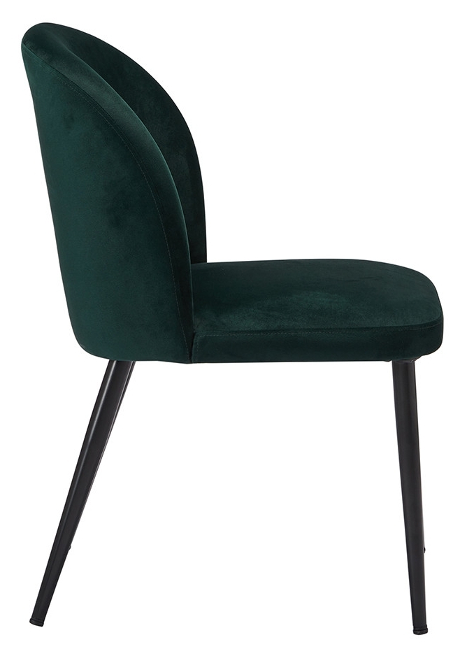 Product photograph of Zara Green Velvet Fabric Dining Chair With Black Legs Sold In Pairs from Choice Furniture Superstore.