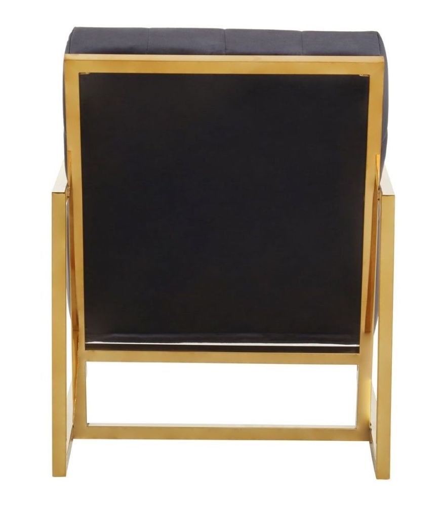 Product photograph of Kirtland Black Velvet Armchair With Gold Frame from Choice Furniture Superstore.