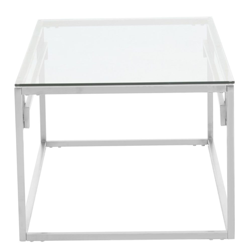 Product photograph of Kelley Glass Top And Silver Coffee Table from Choice Furniture Superstore.