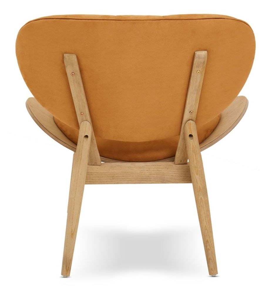 Lomita Chair, Velvet Fabric Upholstered with Wooden Legs