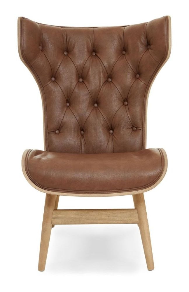 Product photograph of Lomita Brown Chair Tufted Velvet Fabric Upholstered With Elm Wooden Legs from Choice Furniture Superstore.