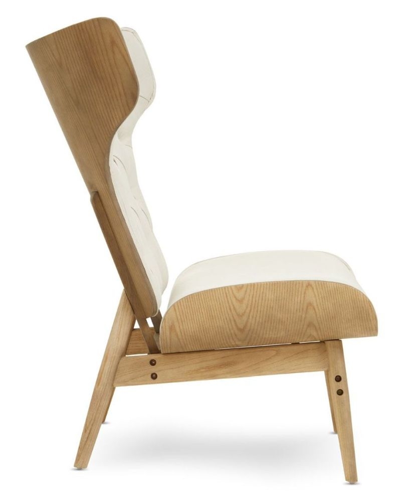 Product photograph of Lomita Beige Fabric Winged Back Chair from Choice Furniture Superstore.