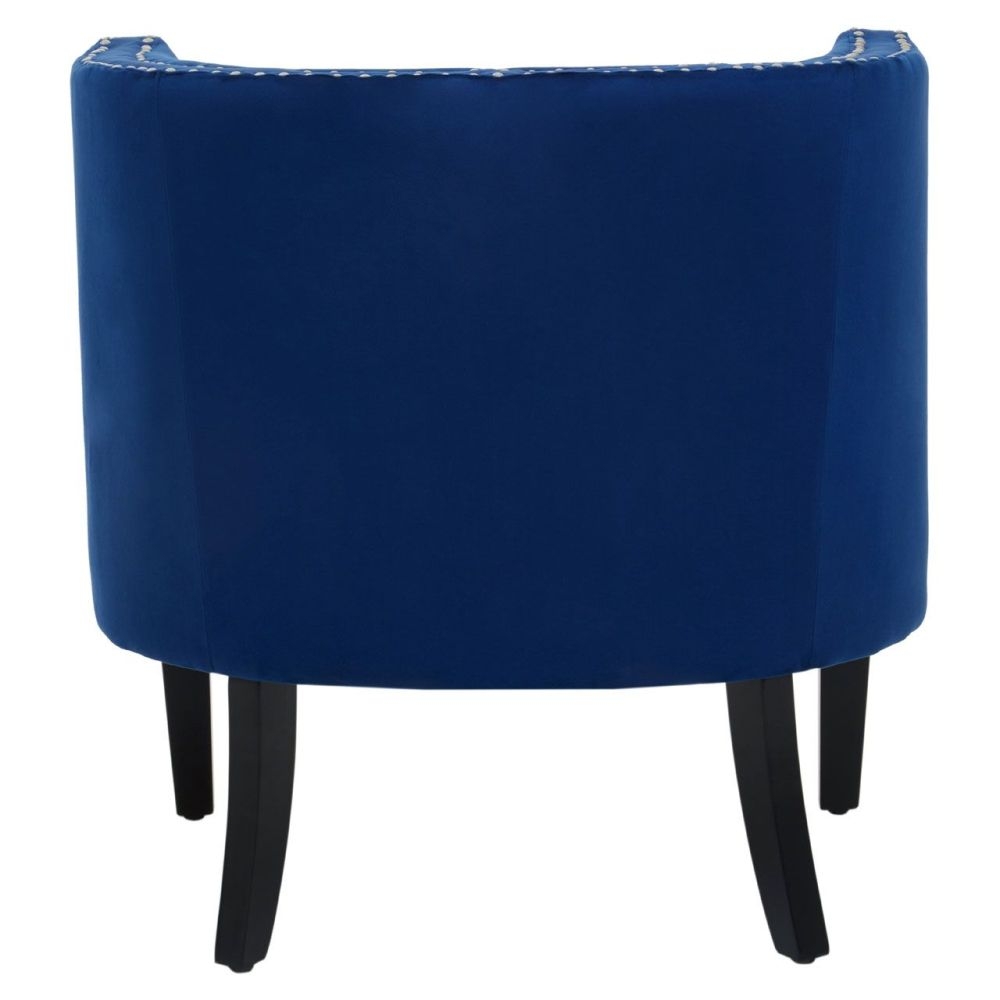 Product photograph of Roxana Blue Velvet Fabric Studded Accent Chair from Choice Furniture Superstore.