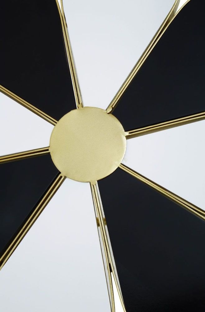 Product photograph of Jordan Black And White Petal Flower Shape End Table With Gold Frame from Choice Furniture Superstore.
