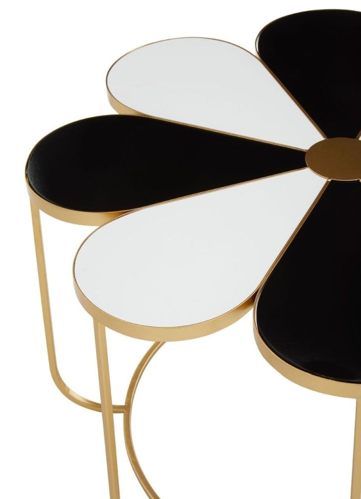 Product photograph of Jordan Black And White Flower Coffee Table from Choice Furniture Superstore.