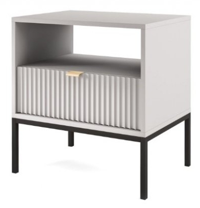 Product photograph of Nova Grey Matt Bedside Cabinet from Choice Furniture Superstore.