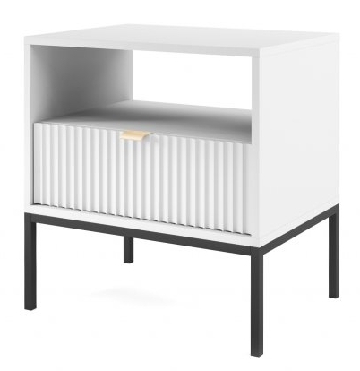 Product photograph of Nova 1 Drawer Bedside Cabinet - Comes In White Matt Black Matt And Grey Matt Options from Choice Furniture Superstore.