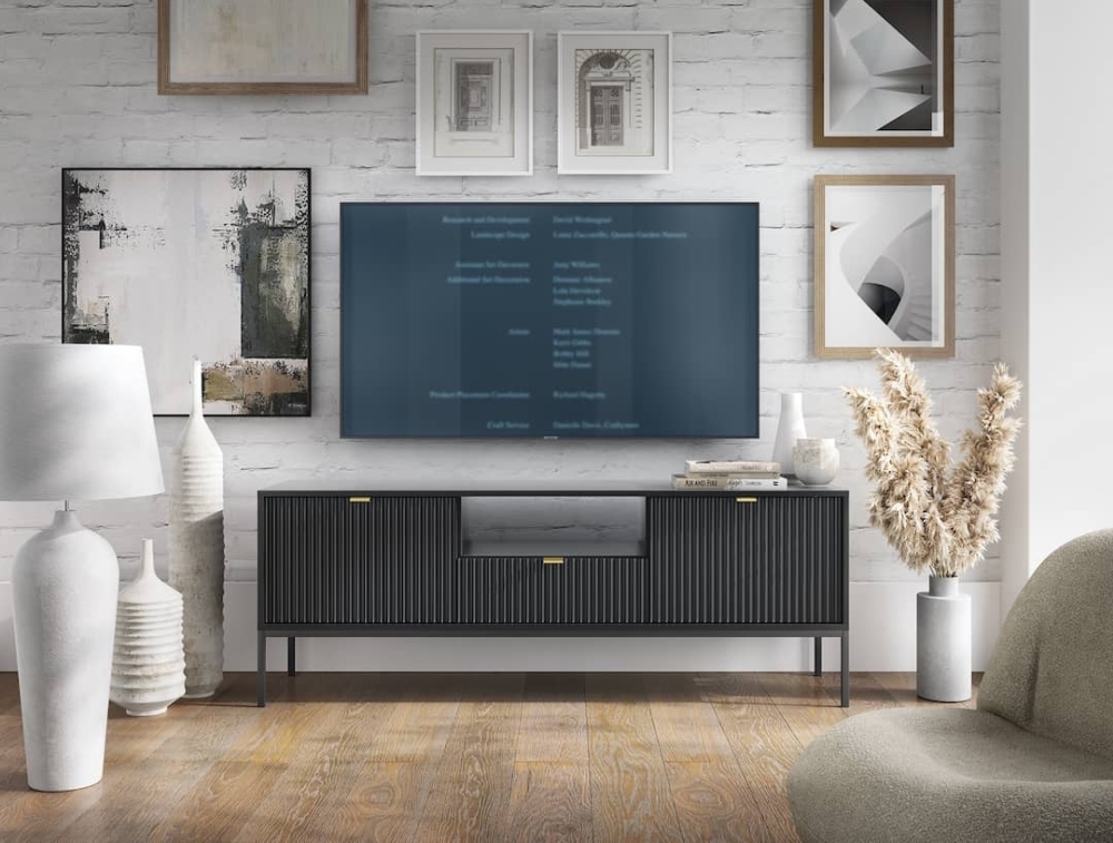 Product photograph of Nova Black Matt Tv Unit from Choice Furniture Superstore.