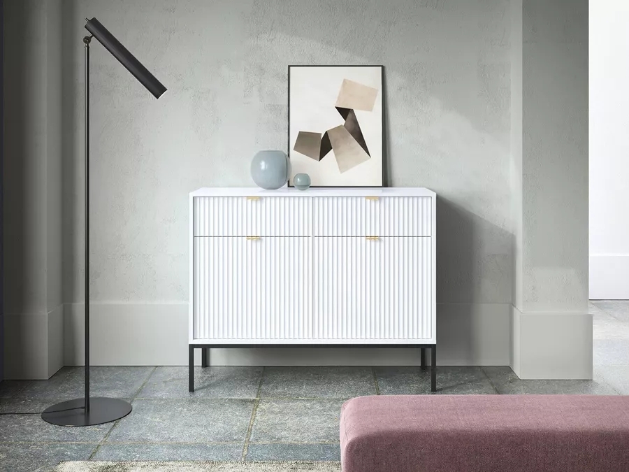 Product photograph of Nova 2 Door Sideboard - Comes In White Matt Black Matt And Grey Matt Options from Choice Furniture Superstore.