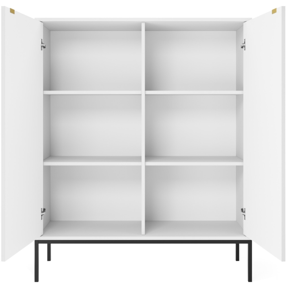 Product photograph of Nova 2 Door Highboard Cabinet - Comes In White Matt Black Matt And Grey Matt Options from Choice Furniture Superstore.