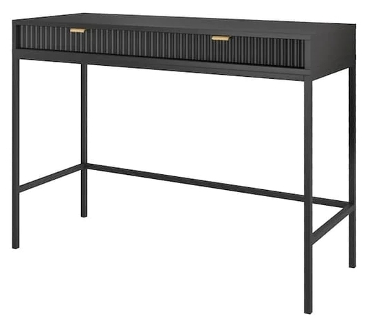 Product photograph of Nova Black Matt 2 Drawer Desk from Choice Furniture Superstore.