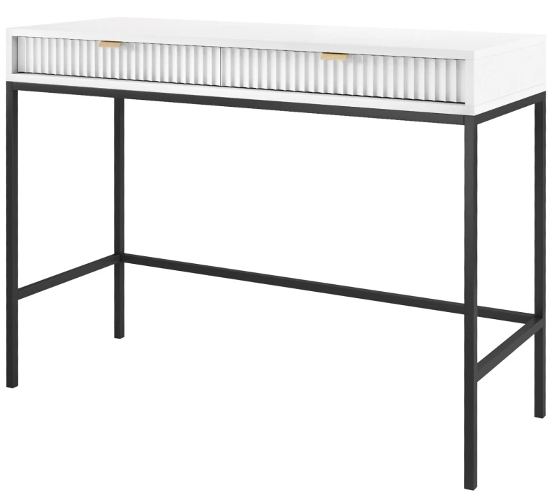 Product photograph of Nova White Matt 2 Drawer Desk from Choice Furniture Superstore.