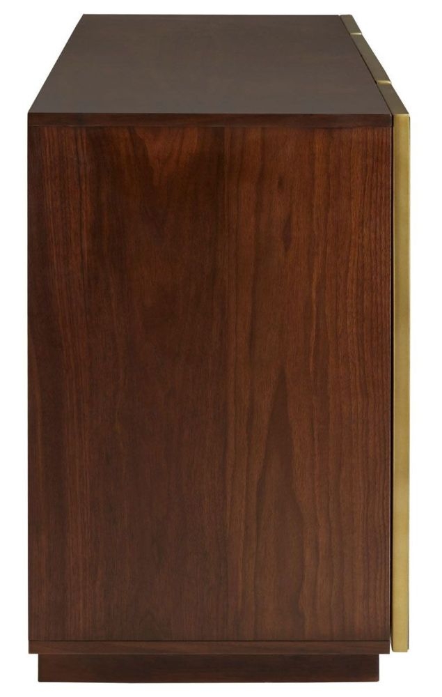 Product photograph of Lefors Walnut And Shagreen Large Sideboard 160cm W With 4 Doors from Choice Furniture Superstore.