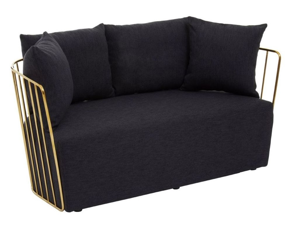 Product photograph of Cidra Black 2 Seater Sofa Fabric Upholstered from Choice Furniture Superstore.