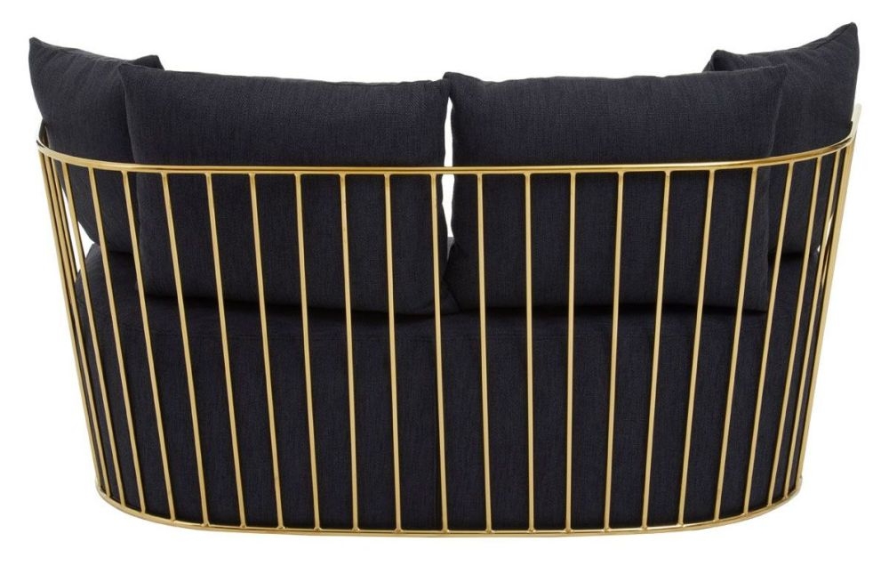 Cidra Black 2 Seater Sofa, Fabric Upholstered