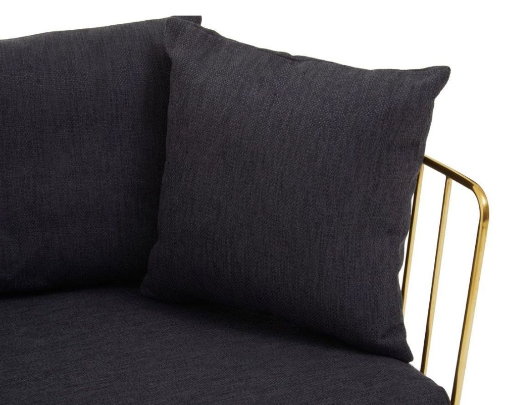Cidra Black 2 Seater Sofa, Fabric Upholstered